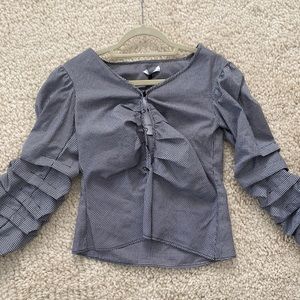 Doyle Ruched Shirt Black and White Gingham